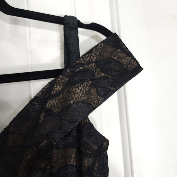 Victor Costa Womens Dress Vtg Black Lace Corset 80s Gothic Prom Puff Gown Size 4 - Picture 7 of 13